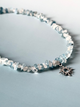 CHOCKER Z KAMIENI NATURALNYCH AKWAMARYN